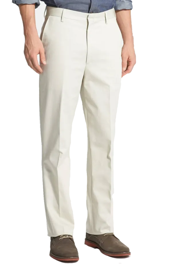 Classic Poplin Performance Flat Front Pleated Front Short Rise Trousers