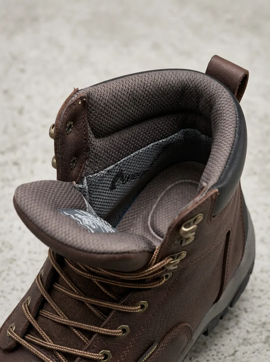 Outdoor-Ready Leather-Look Men's Waterproof Work Boots