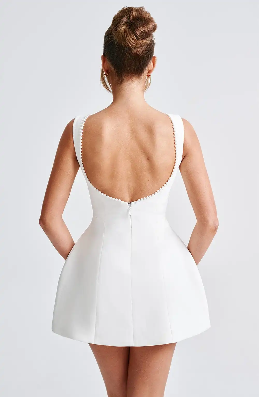 Structured Bow Back Mini Dress