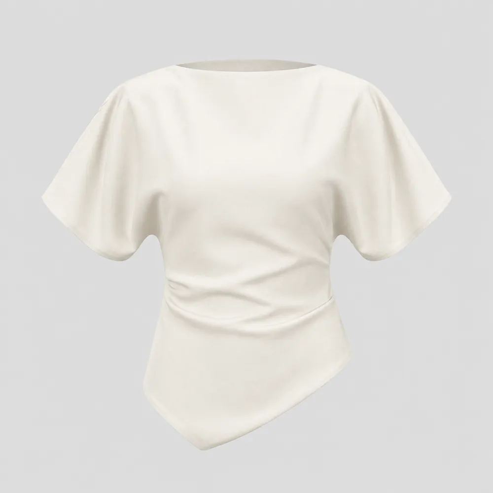 Sculpted Boat-Neck Blouse
