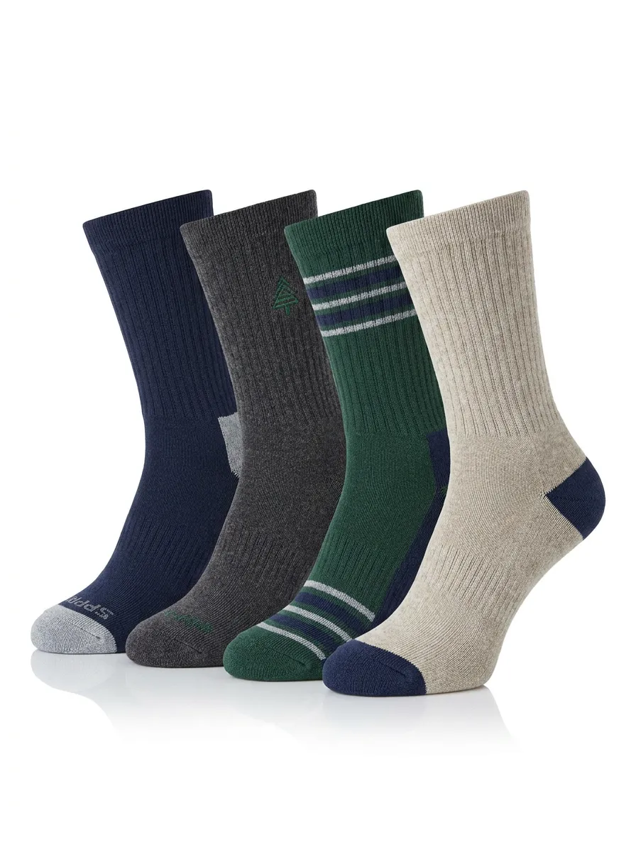 Tree Outdoor Men's Four-Pair Long Socks