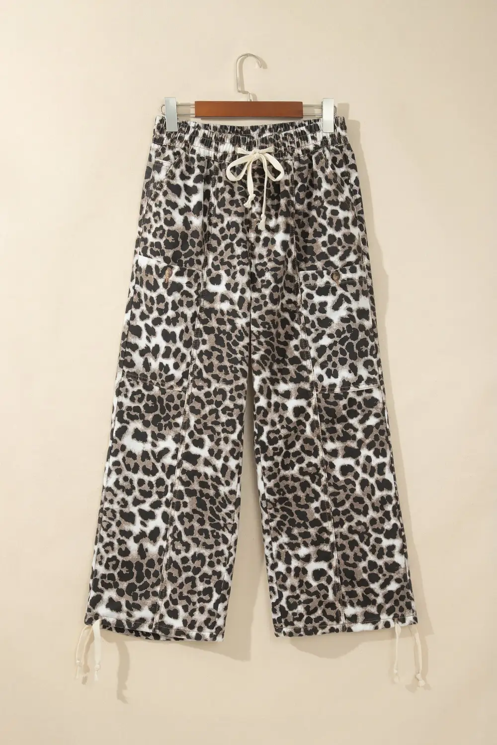 Women's Leopard Print Drawstring Jogger Jeans
