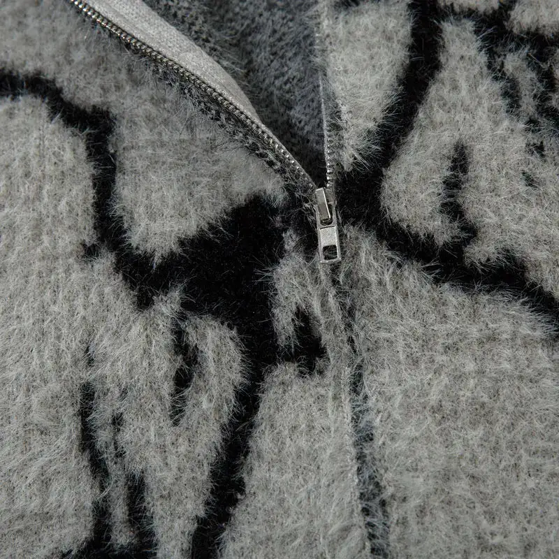 Textured Zip Sweater Jacket