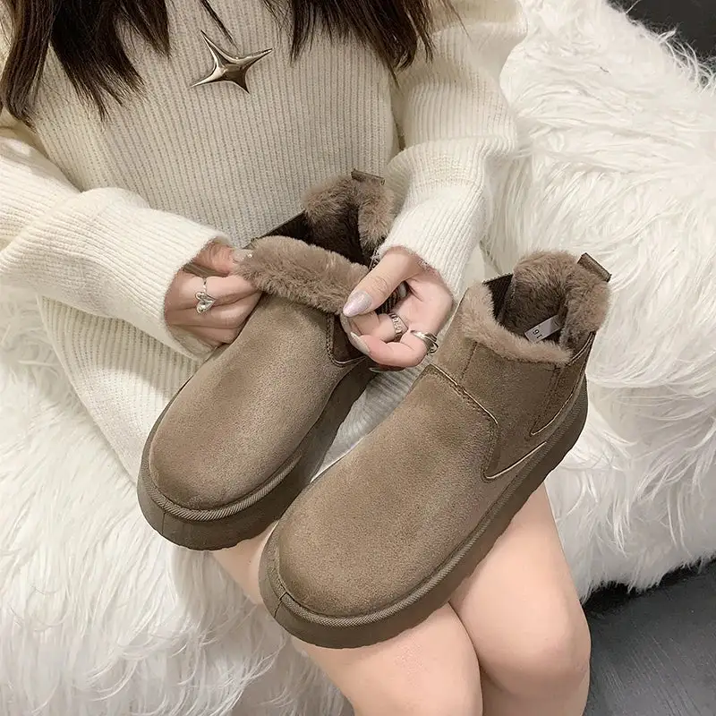 Plush-Lined Warm-Lined Ankle Boots