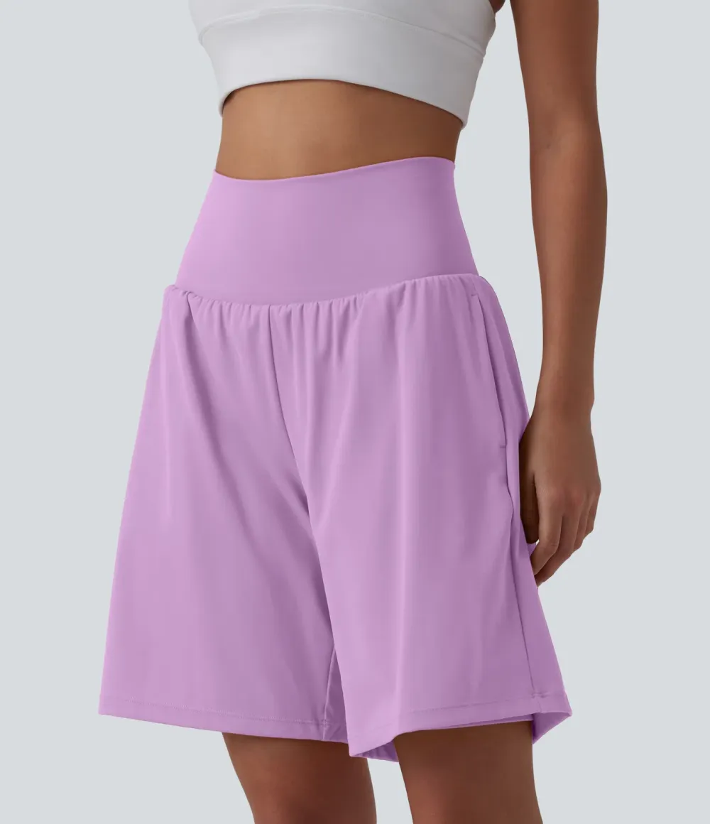 SoftlyZero Airy Super High Waisted 2-in-1 Cool Touch Yoga Shorts 9