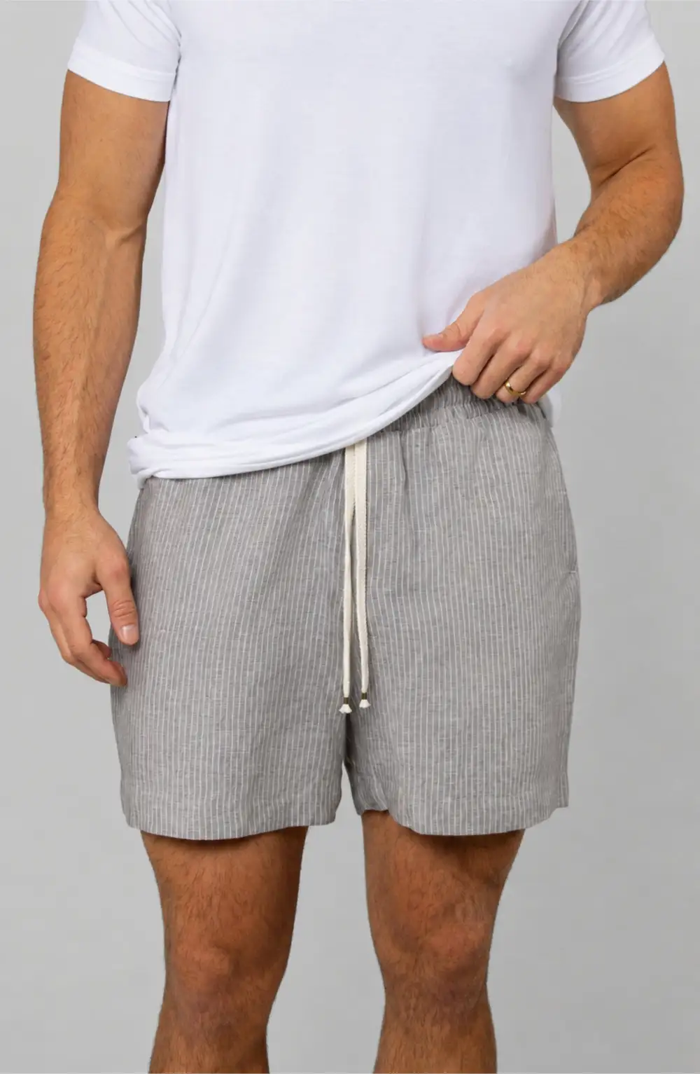 Men's Relaxed Linen Welt Pocket Shorts