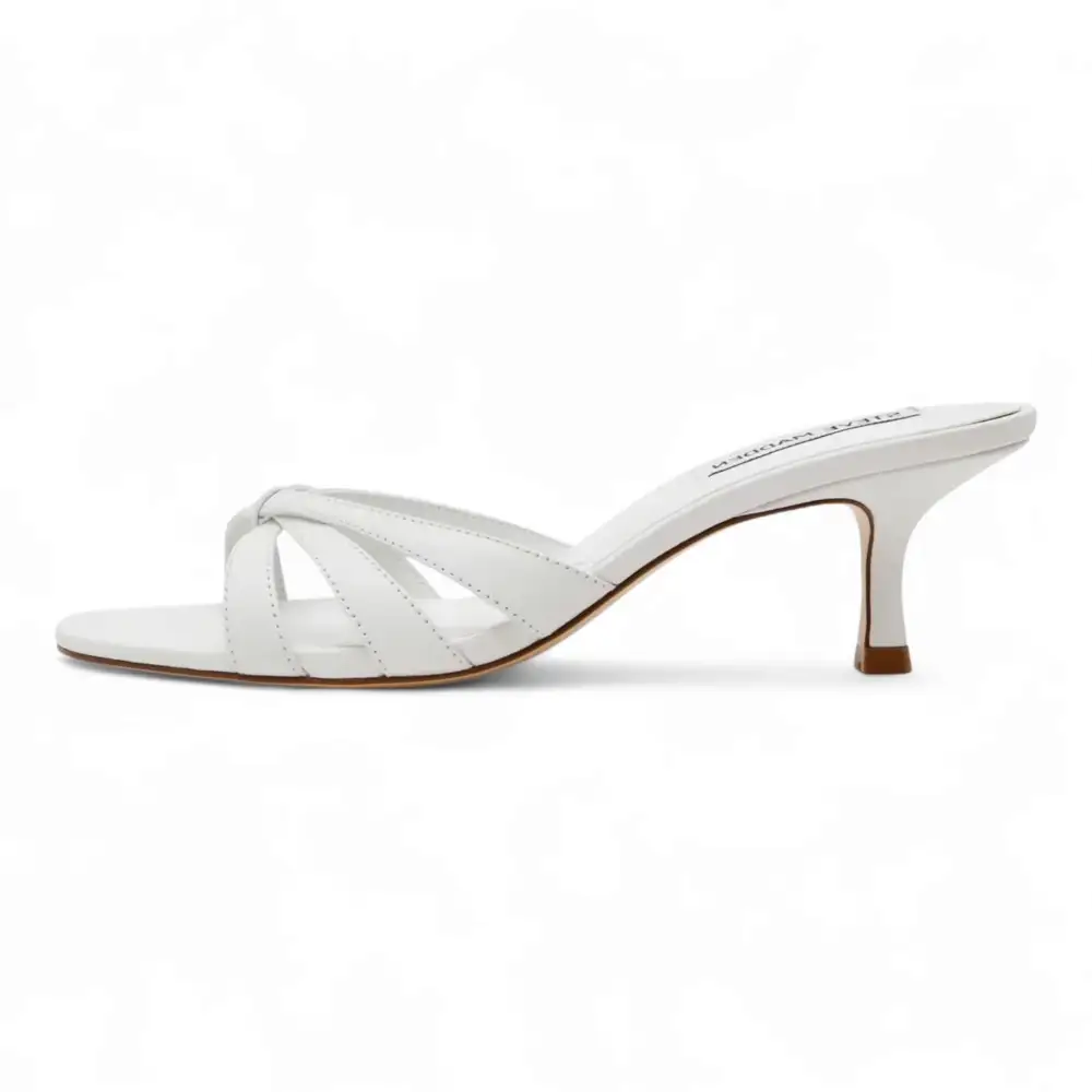 Cary Strappy Kitten-Heel Mule Sandals