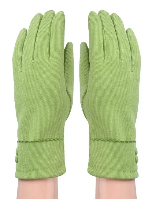 Button Detail Suede Gloves