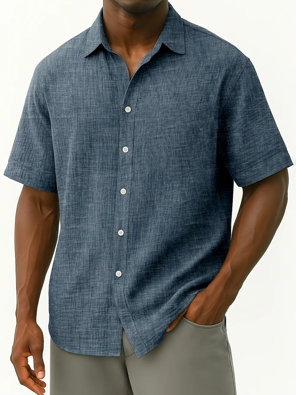 Everyday Linen Blend Button Front Shirt
