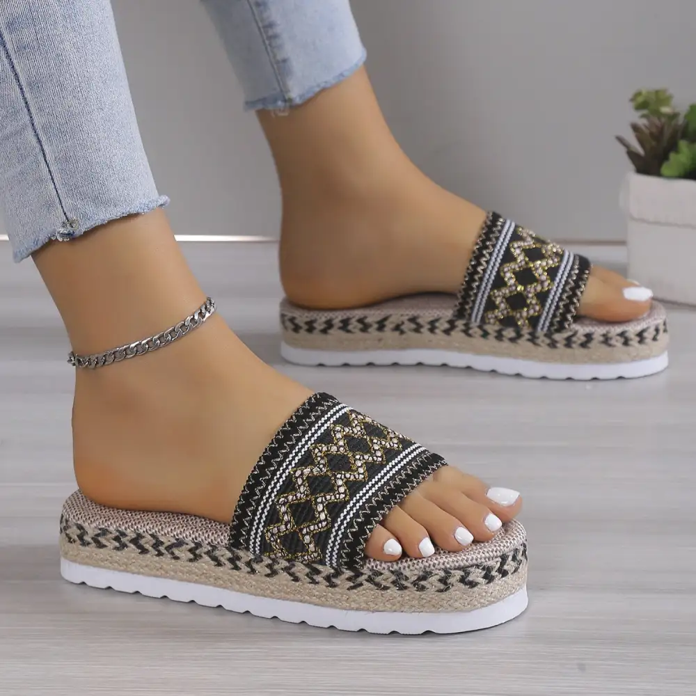 Platform Braided Heeled Sandals