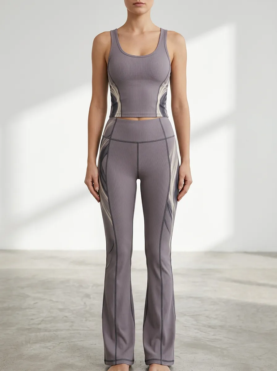 Swirl Ribbed Paneled Flare Active Set