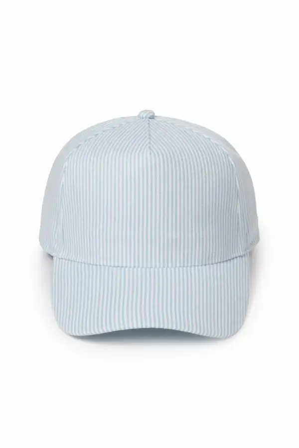 Five Panel Striped Panel Baseball Cap