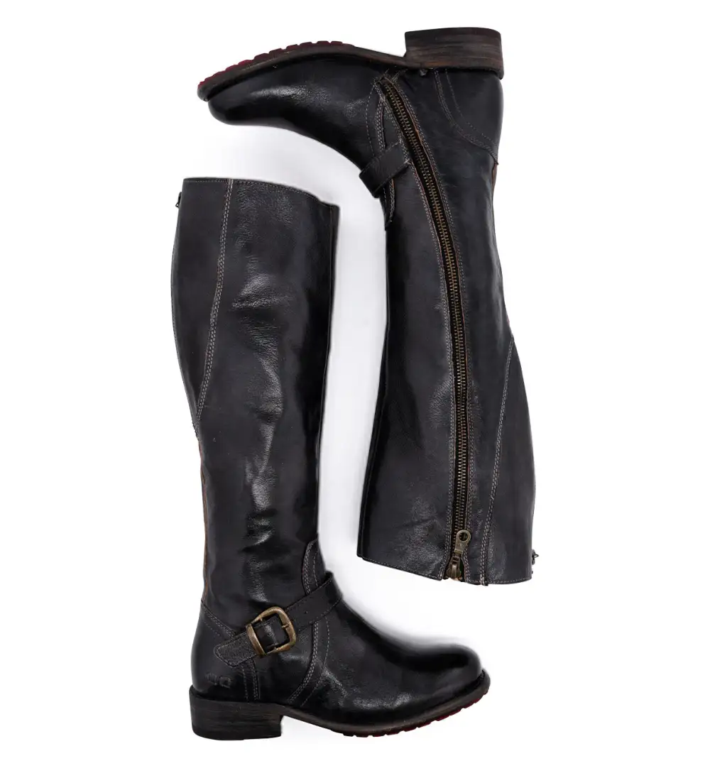 Buckled Layered Riding Boots