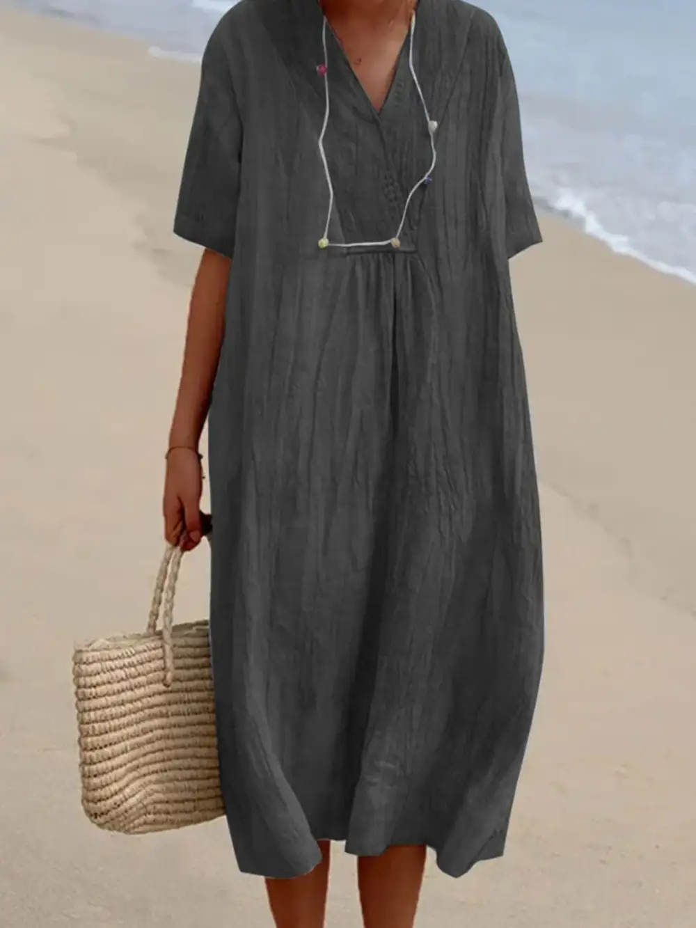 Short Sleeve Midi Dress