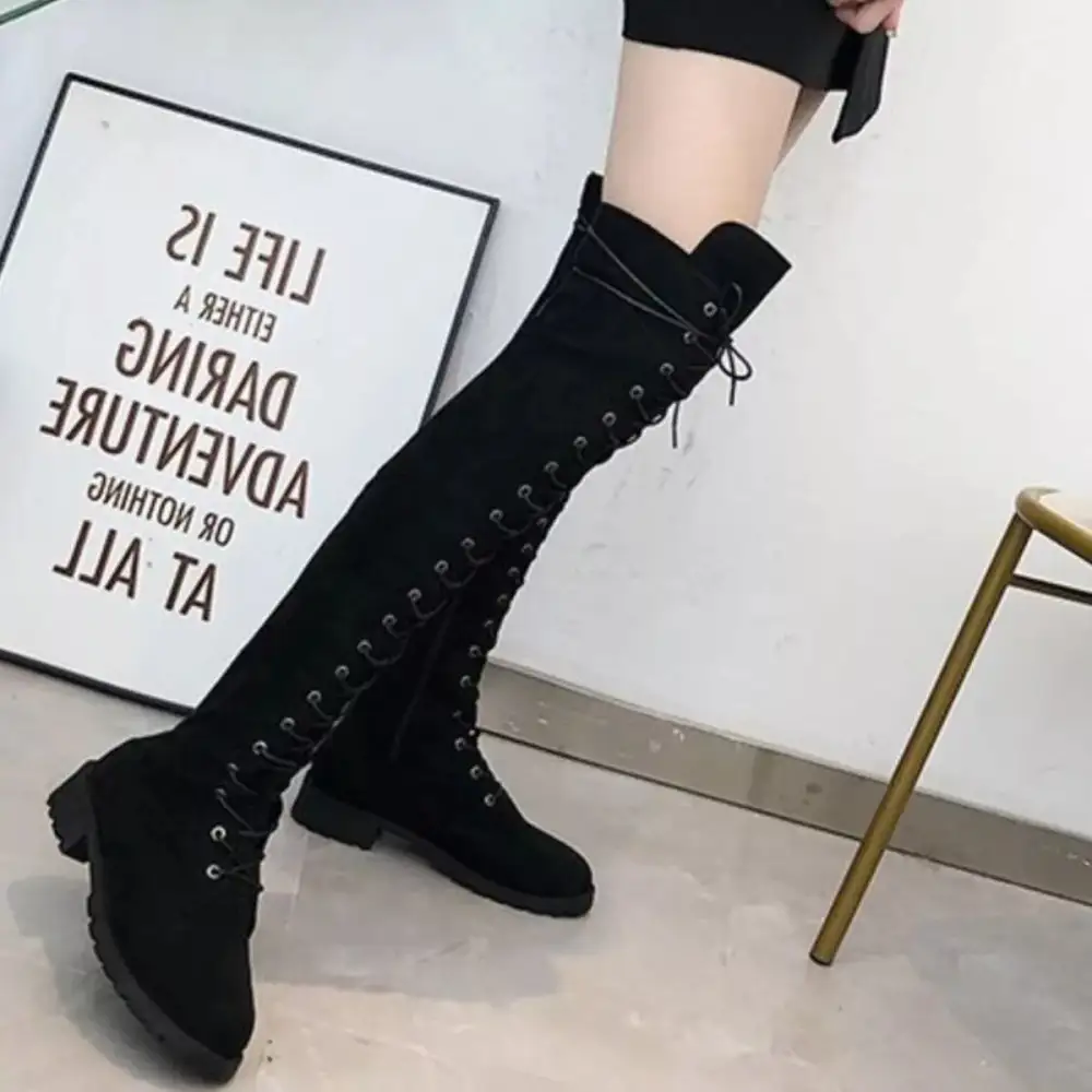 Lace Up Over the Knee Boots