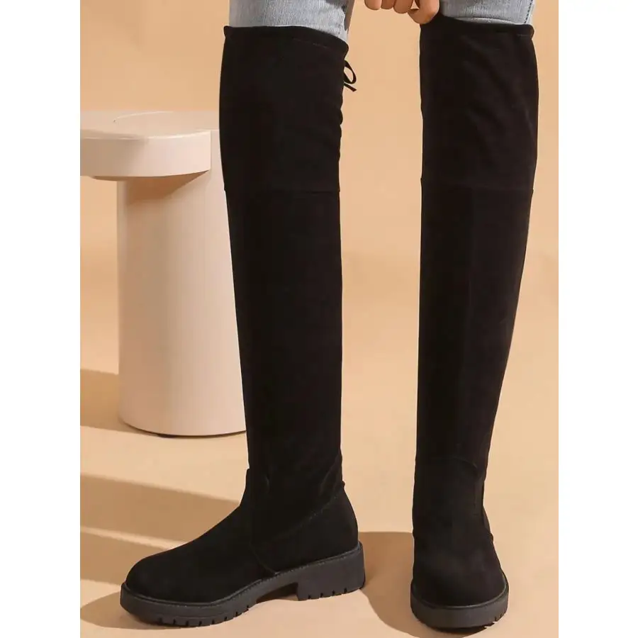 Over the Knee Block Heel Boots