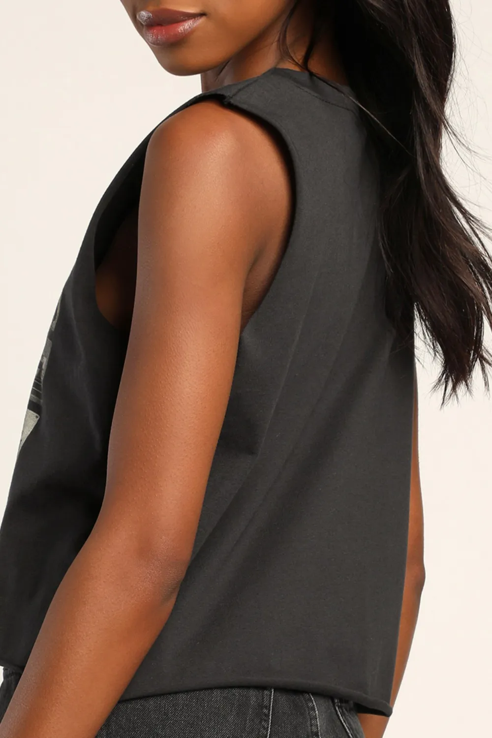 Casual Style Cropped Graphic Muscle Tank Top