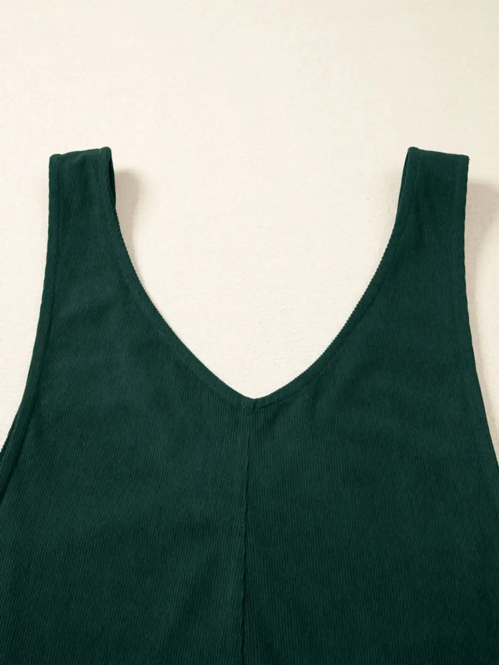 Corduroy V Neck Patched Pocket Sleeveless Jumpsuit