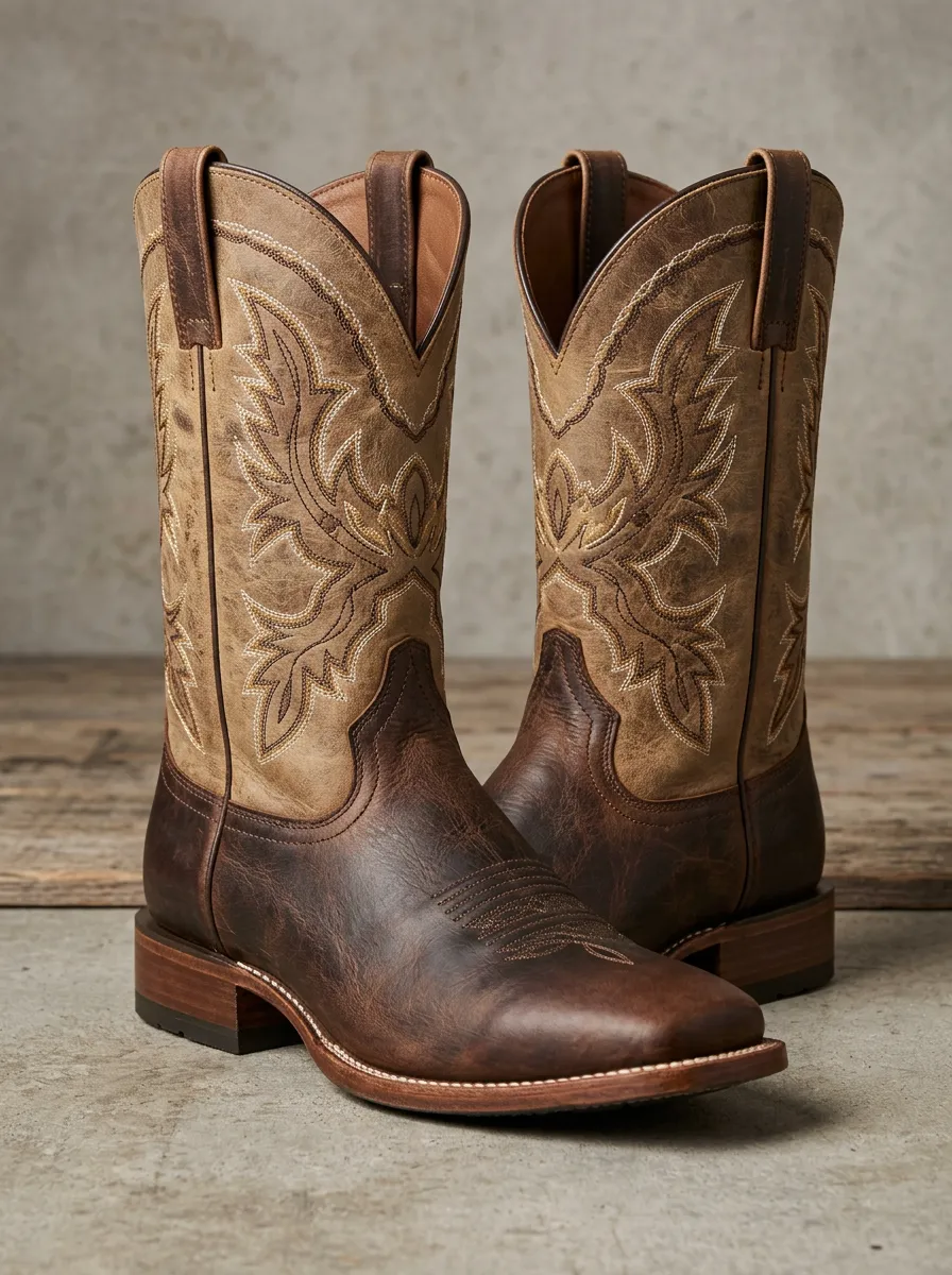 Men's Western Cowboy Embroidered Cowboy Boots