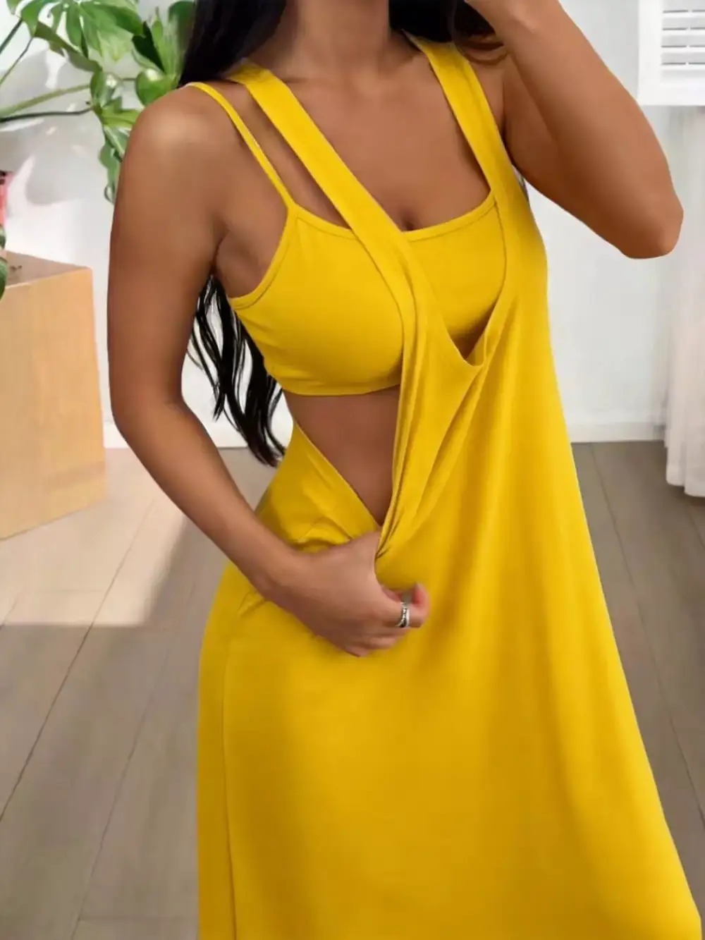 Scoop Neck Cami And Maxi Dress Set