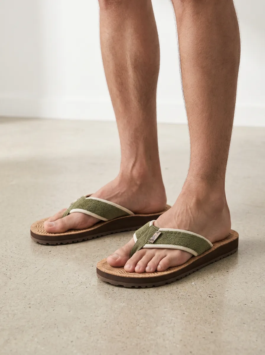 Men's Everyday Casual Fabric Patterned Flip Flops