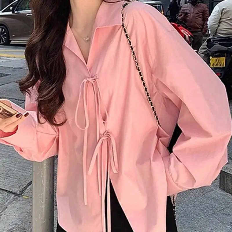 Loose Tie Sleeve Shirt
