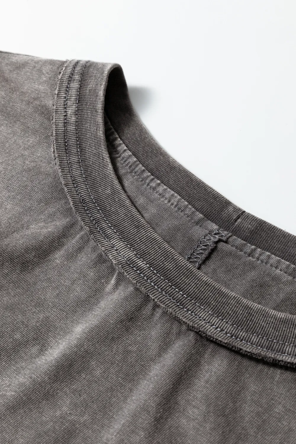 Medium Grey Mineral Wash Boxy Tank Top