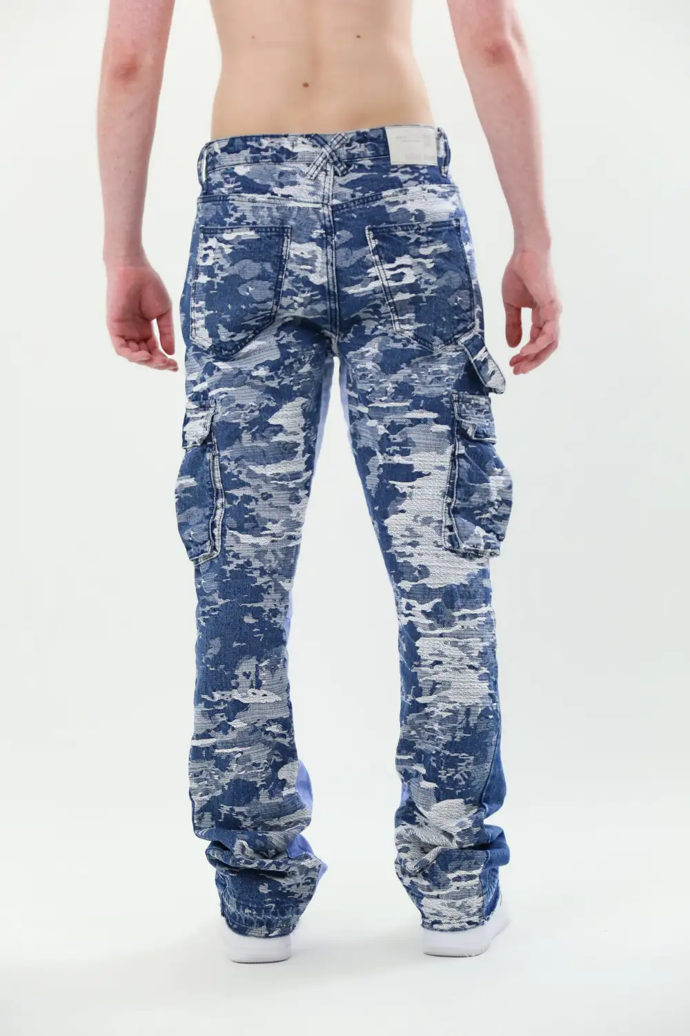 Jacquard Stacked Cargo Jeans