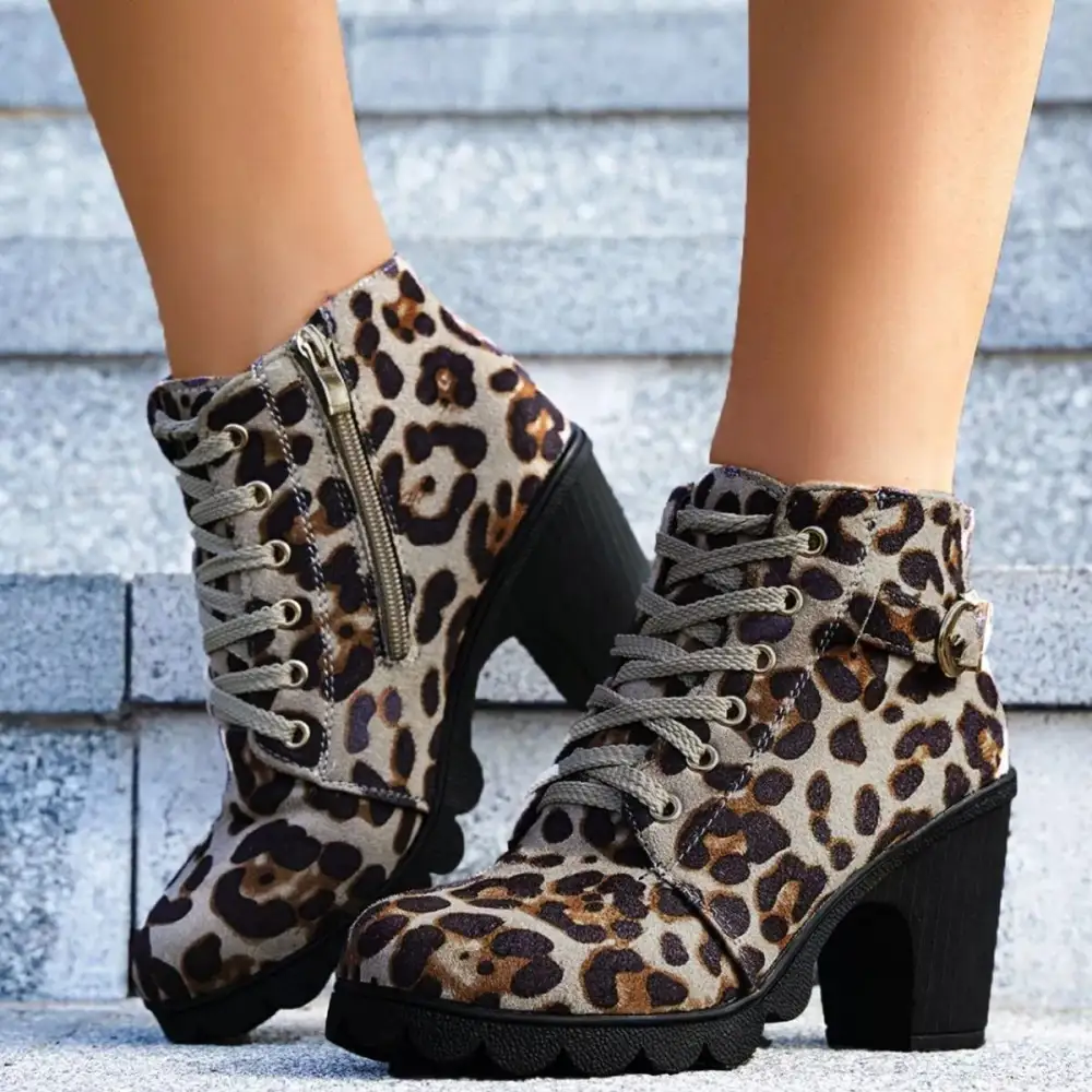 Essential Lace-Up Block Heel Boots