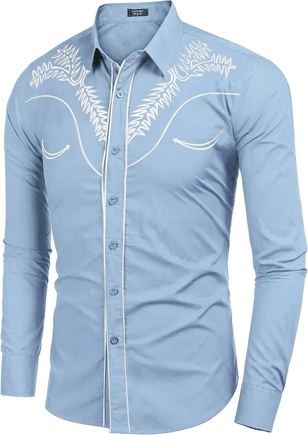 Embroidered Button Down Dress Shirt