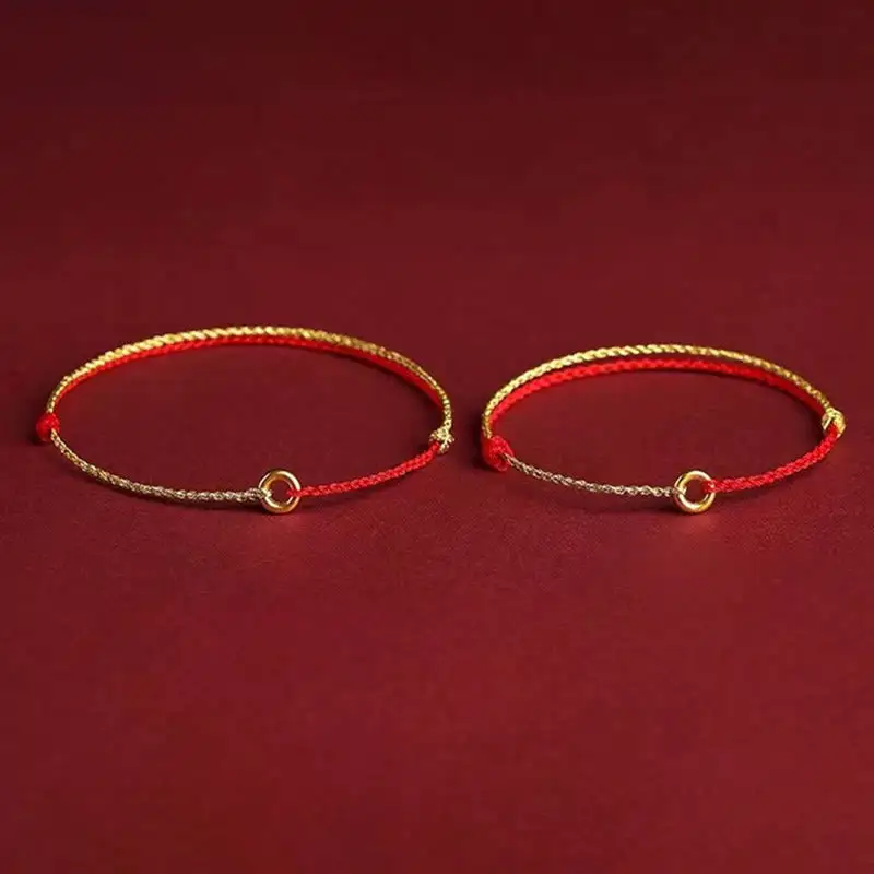 Small Buckle Braided String Adjustable Connection Bracelet Anklet