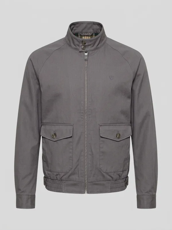 Men's Casual Minimalist Grey Stand Collar Zip-up Jacket