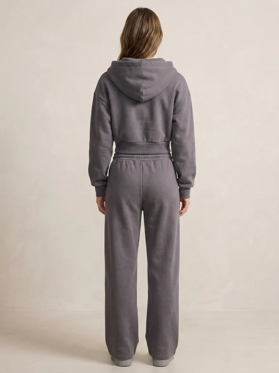 Studio Cropped Women's Cropped Zip-Up Hoodie Jogger Active Set