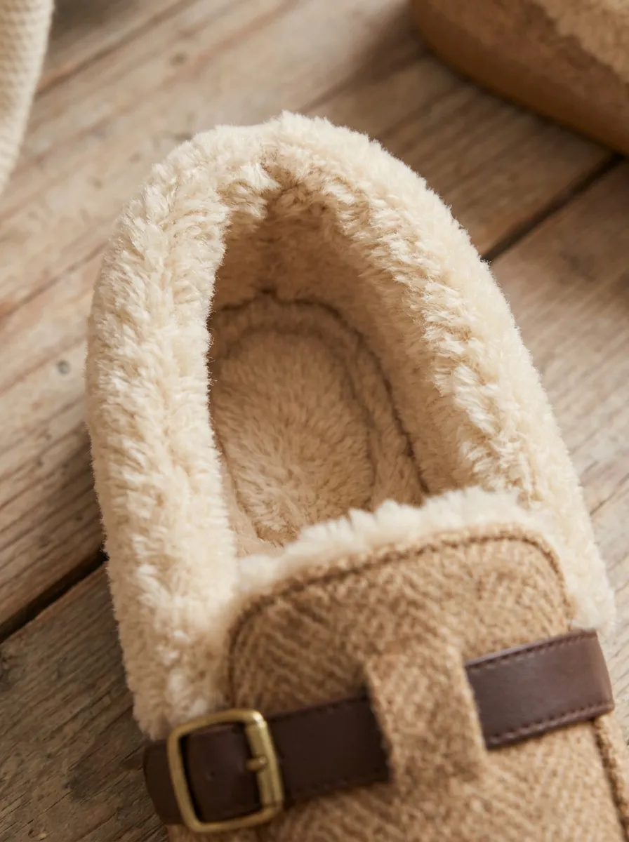 Core Herringbone Fleece Lined Style Unisex Warm Wool Shoes