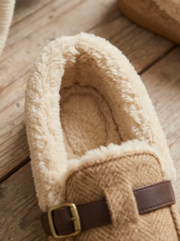 Core Herringbone Fleece Lined Style Unisex Warm Wool Shoes