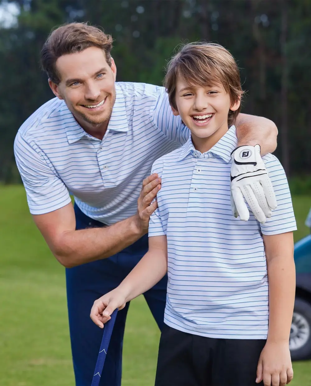 Men's Golf Striped Short Sleeve Polo Shirts Performance Comfortable Shirt