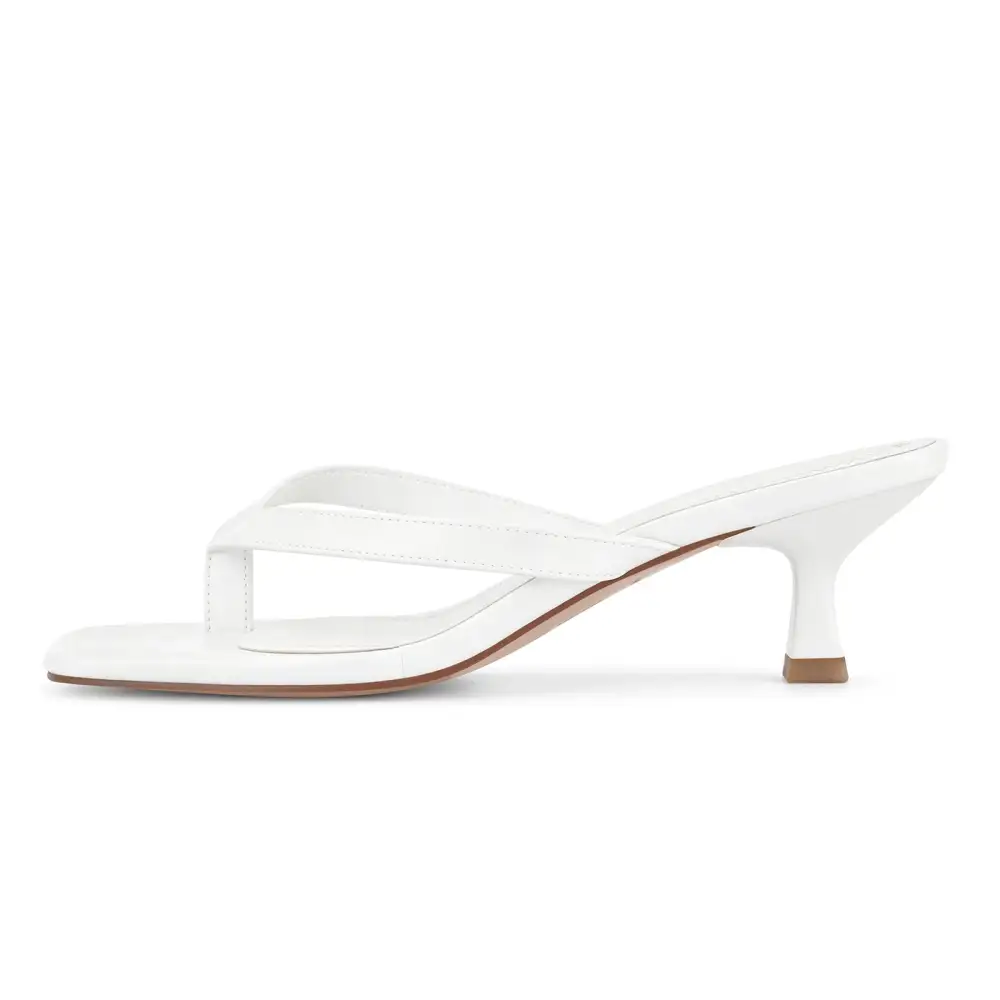 Square Toe Flip-Flop Kitten Heel Sandals