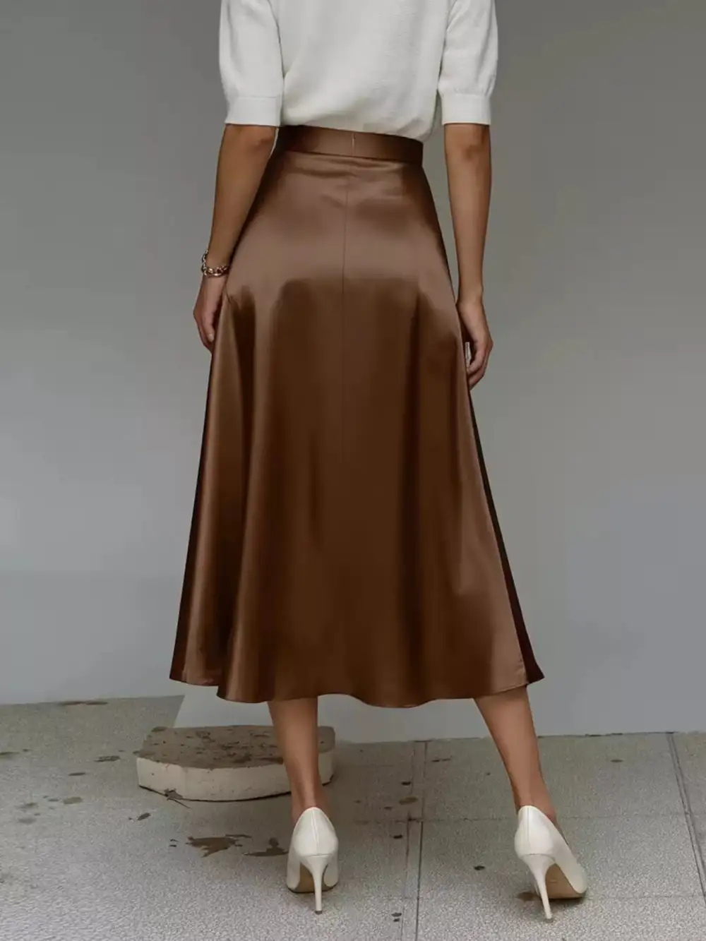 Everyday Satin Midi Skirt