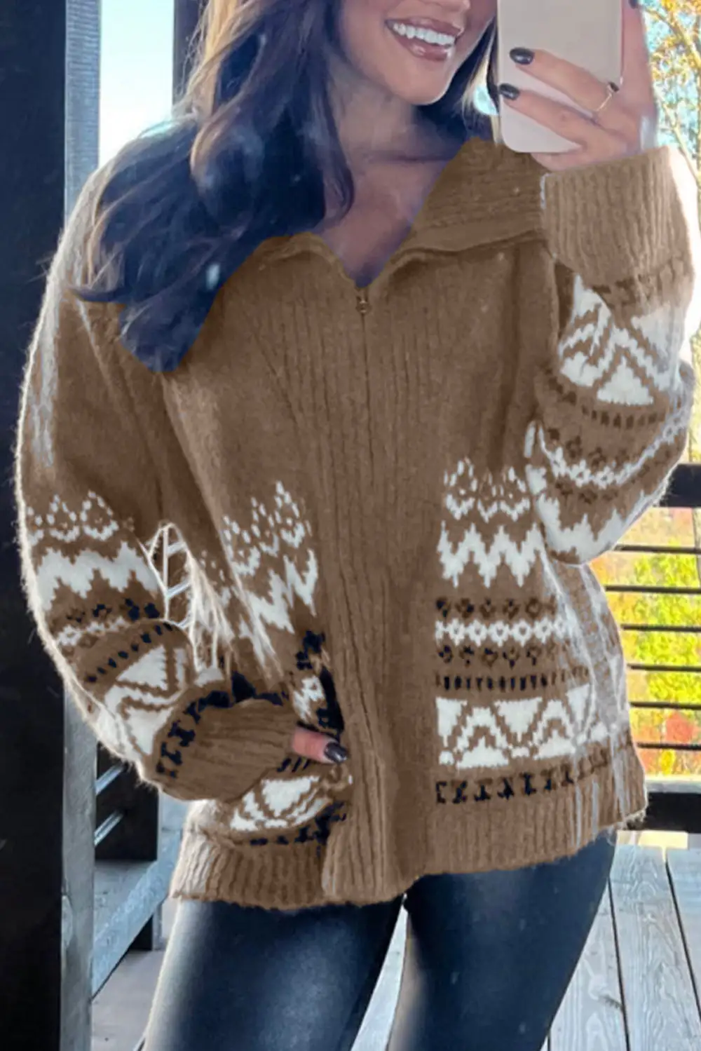 Ribbed Contrast Trim Cardigan