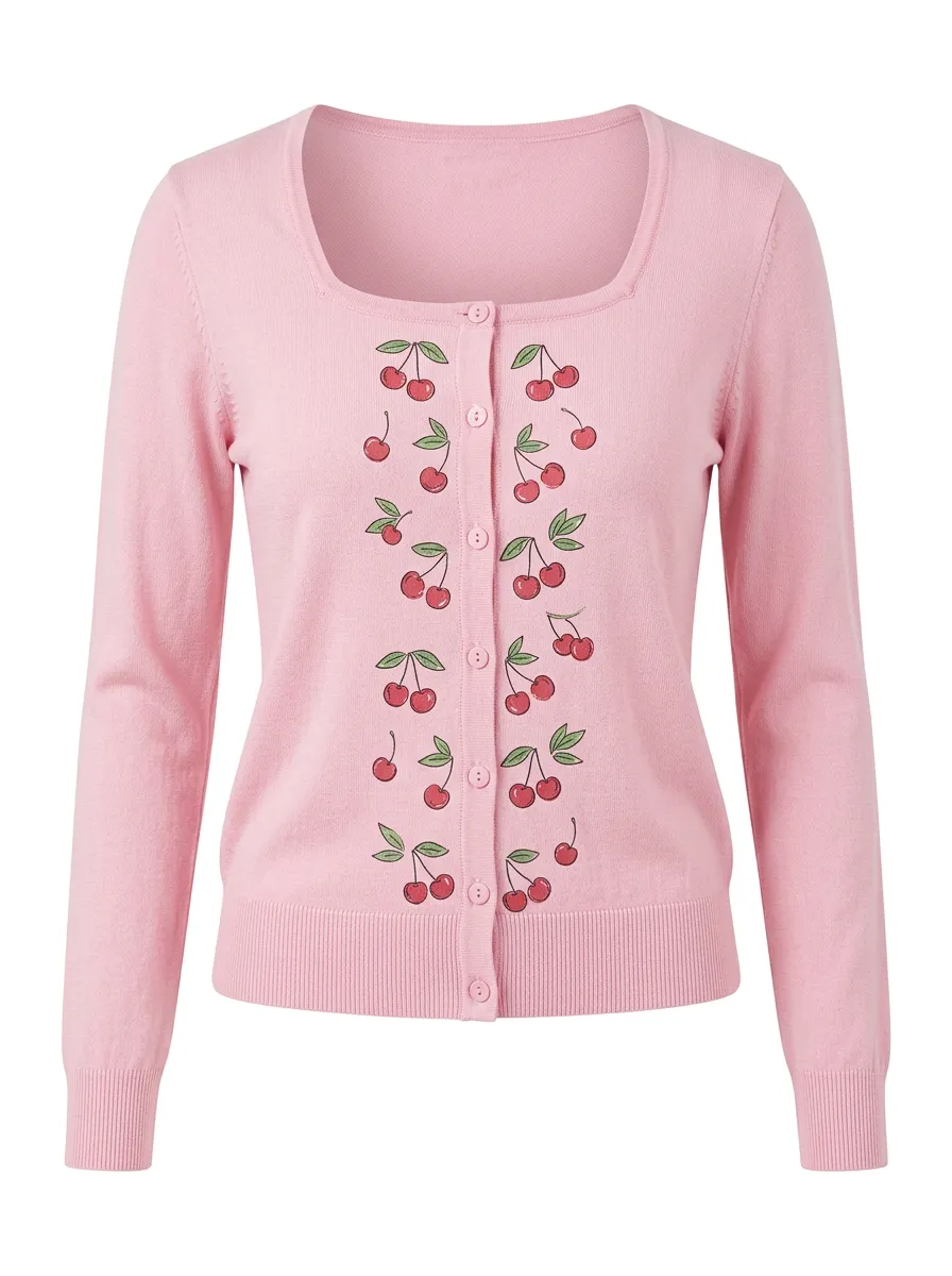 Women's Graphic Ribbed Knit Cardigan