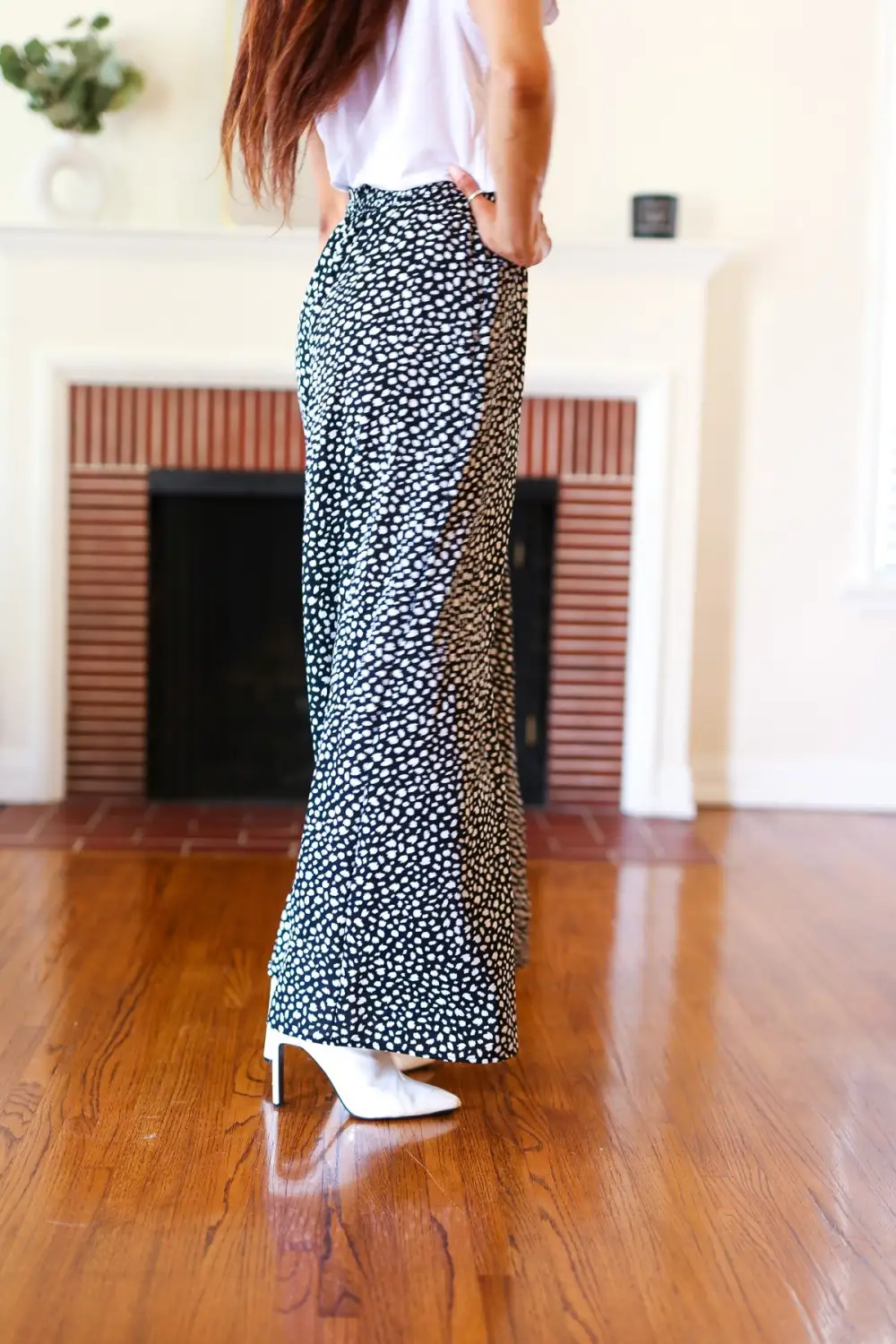 Animal Print Smocked Waist Palazzo Pants
