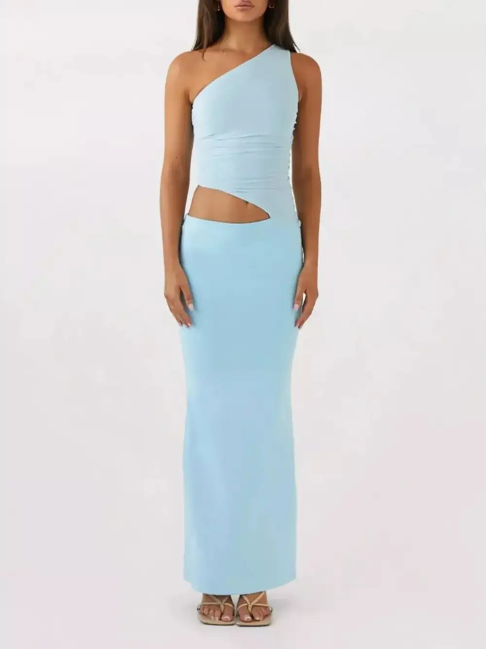 One Shoulder Top and Maxi Skirt Set