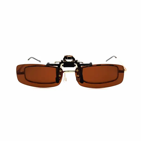 54mm Rectangular Polarized Flip-Up Clip-On Sunglasses