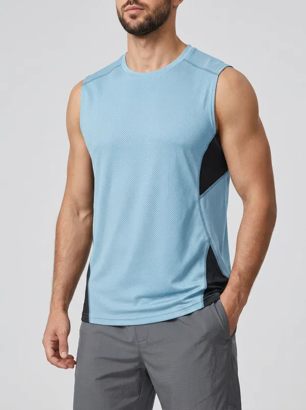 Men's Fitness Gym Workout Quick-Dry Mesh Sleeveless Tank Top