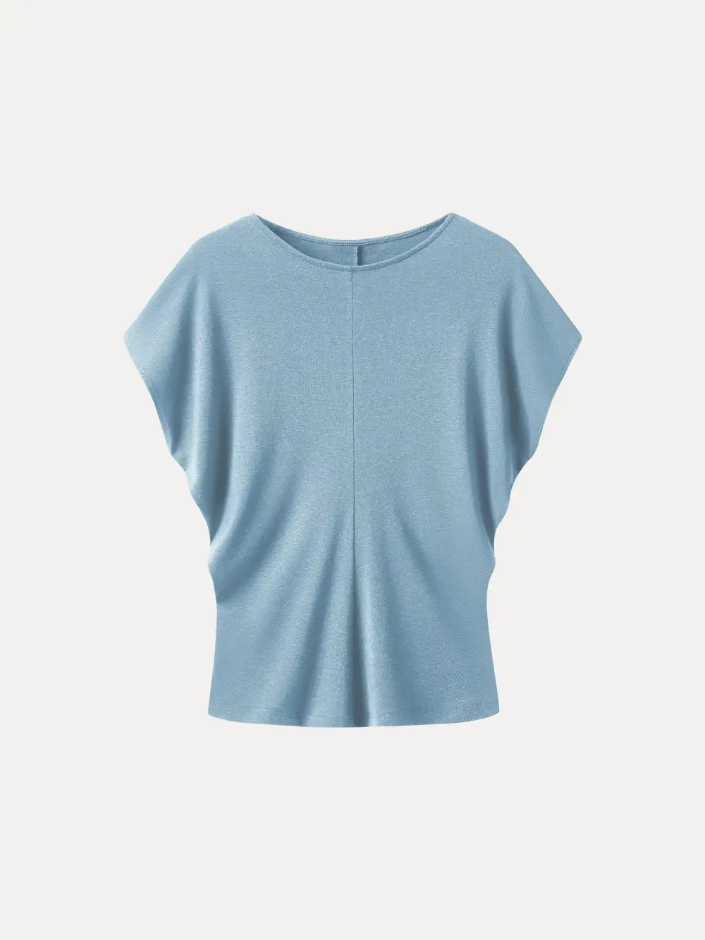 Linen-Blend Round Neck Relaxed Summer Top