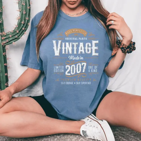 Vintage 2007 18Th Birthday 18 Year Old Women's Oversized Comfort T-Shirt