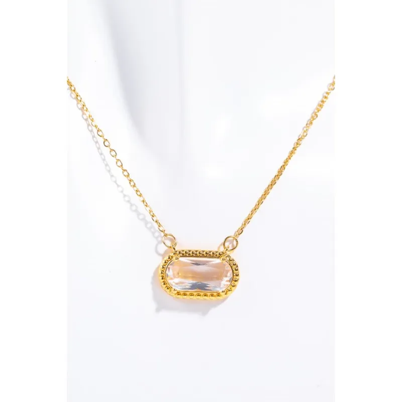 14K Gold Pleated Pendant Necklace