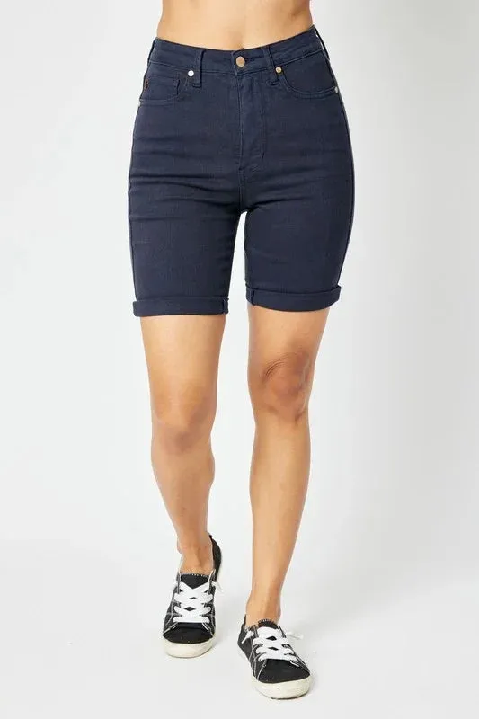 High-Waist Tummy Control Bermuda Shorts