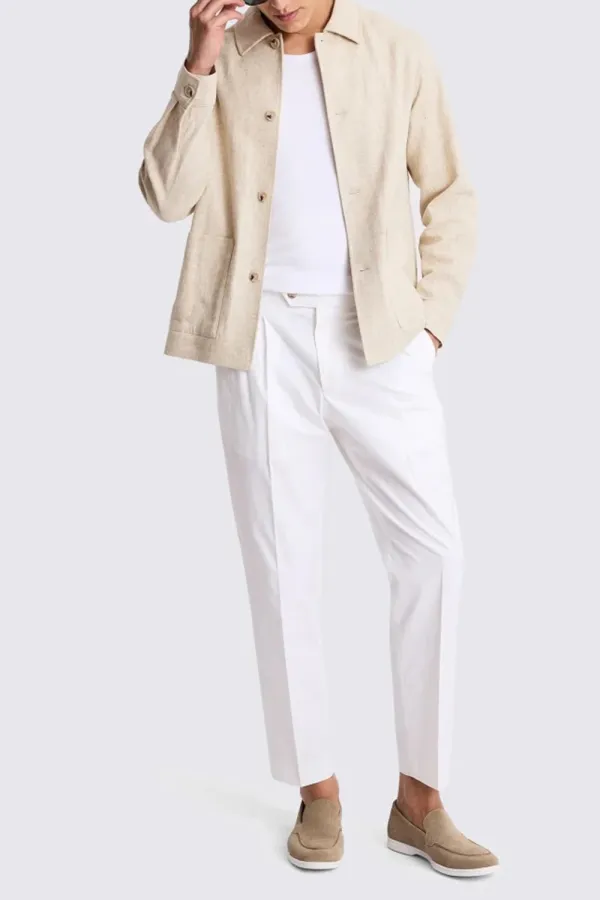 Sleek Linen Ecru Breathable Coat