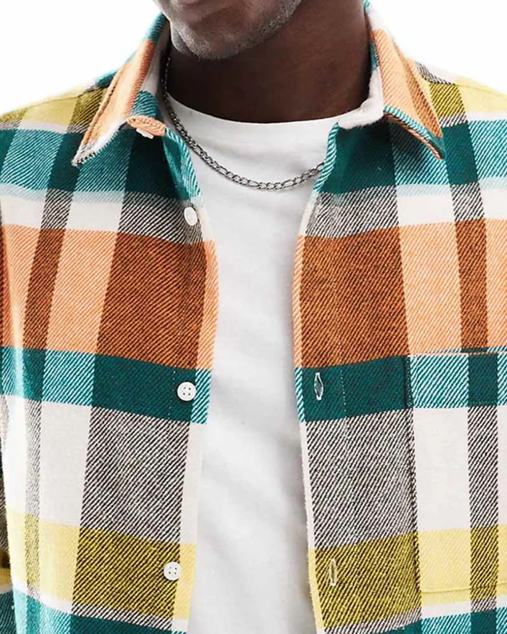 Brushed Flannel Shirt With Rainbow Check